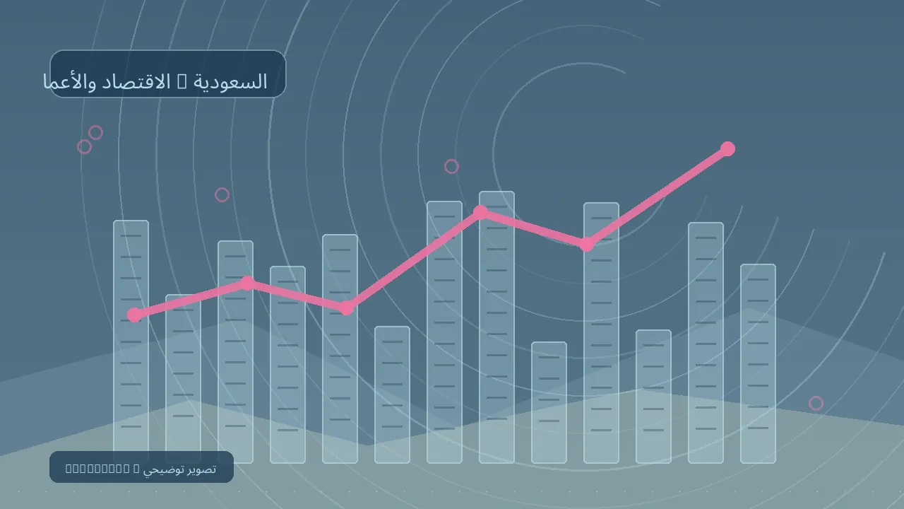 تحديثات لشبكة الكهرباء السعودية لمواكبة الطلب الصناعي والذكاء الاصطناعي — رسم تحريري توضيحي غير فوتوغرافي